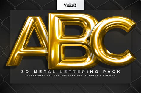 Metallic 3D Text .